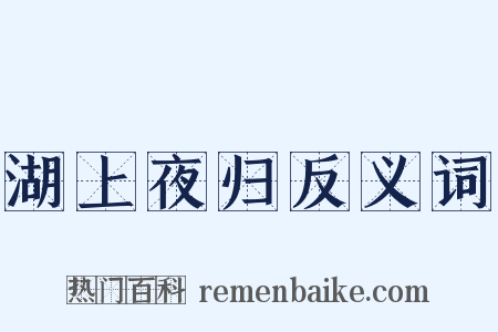 湖上夜归反义词是什么意思的图片
